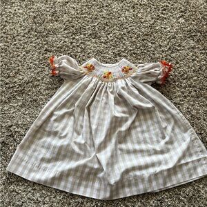 Stitchy Fish Thanksgiving Smocked Bishop Dress